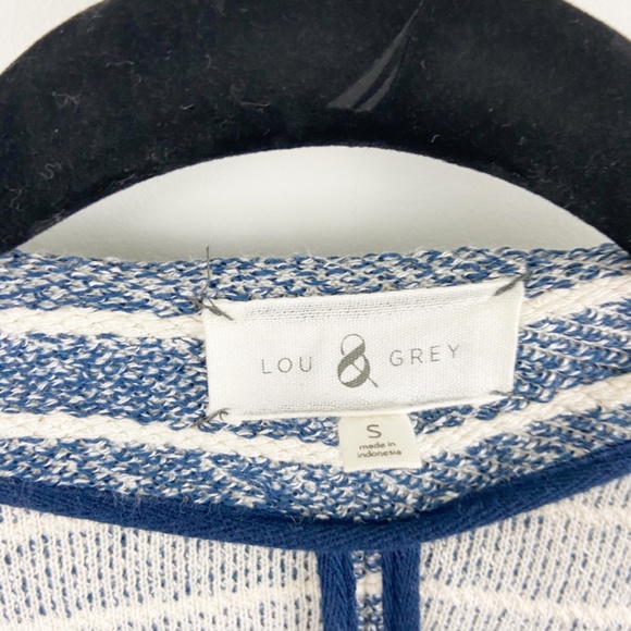 Lou & Grey Blue White tweed zip moto jacket Sz S - Picture 9 of 11